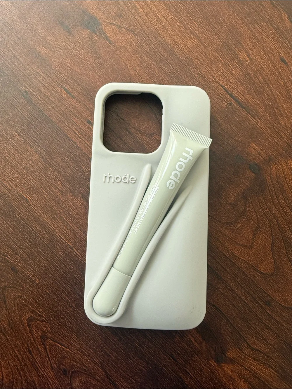 RHODE Cream Soft Silicone iPhone Case with Integrated Strap